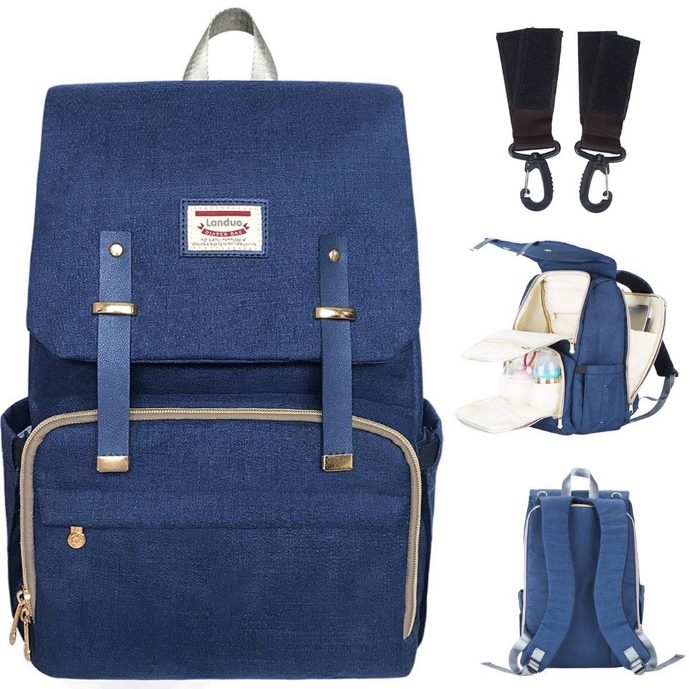 Landou Backpack diaper bag-blue